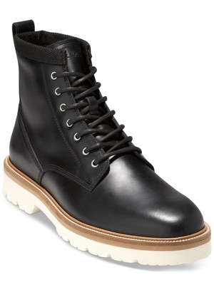 

Мужские черные ботинки COLE HAAN с язычком, американская классика, ботинки на блочном каблуке с круглым носком, 10 м, Черный, C36310