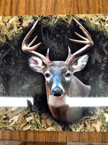 Bones Outdoors Deer Camouflage Licenses Plate