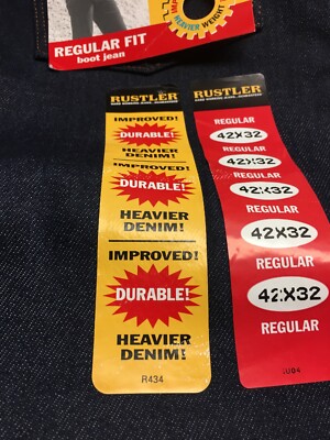 RUSTLER STRONGER DENIUM JEANS SIZE 42/32 NEW DURABLE COMFORTABLE