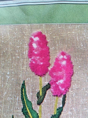 Cotton Candy Floral 3D Crewel Embroidery Kit Sealed 9x12 Fluffy Pink Flowers