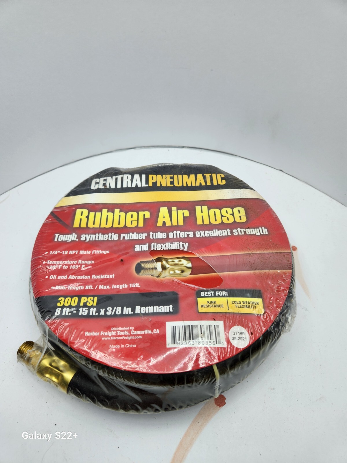 3/8 in. x 8 ft. - 15 ft. Rubber Air Hose Remnant 3/8 in. x 8 ft. - 15 ft. Rubber Air Hose Remnant