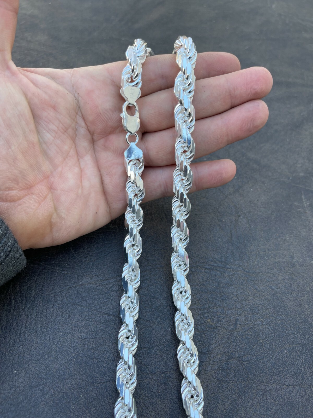 Pre-owned Silver Real Solid 925 Sterling  11mm Thick Men's Rope Chain Necklace Heavy Kilo