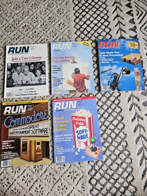 Vintage RUN Magazine Lot 1988 1989 Various Months Commodore 64/128 Users Guide