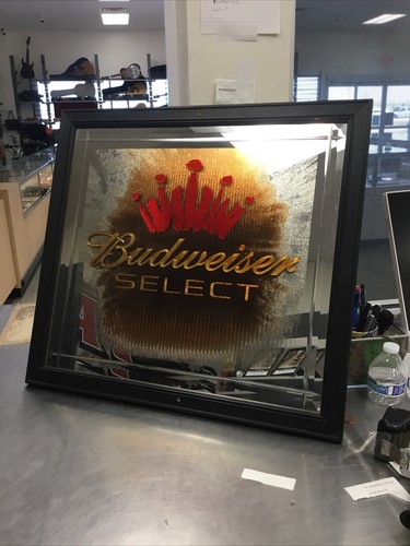 Budweiser ミラー Budweiser Select Crown Red & Orange Beer Mirror Sign 2005
