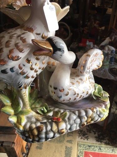 Porcelain Antique Vase Very Unique Geese Surround The Vase Circa 1930’s