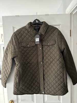 Brave Soul Ladies Quilted Jacket Khaki Size 12