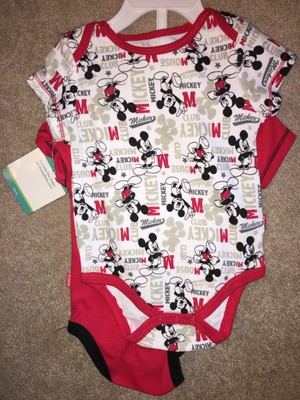 NWT Lot 4 MICKEY MOUSE Short Sleeve One Shirts, 0/3 Months & 3/6 Months, DISNEY