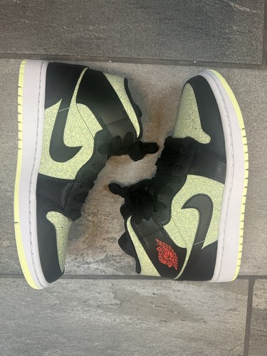 Pre-owned Jordan Air  1 Mid Se 'black Barely Volt' Women's Size 8 [cv5276-003] Half-box In Multicolor