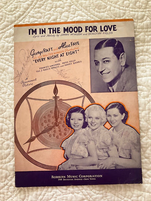 Sheet Music George Raft ~ Every Night at Eight, I'm in the Mood for Love
