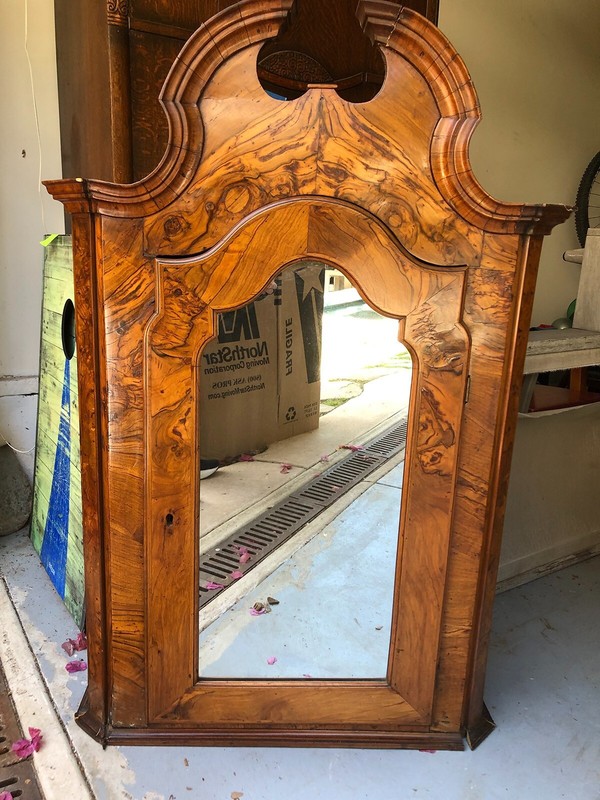 18th Century Burlwood Secretary w/Mirror Hutch