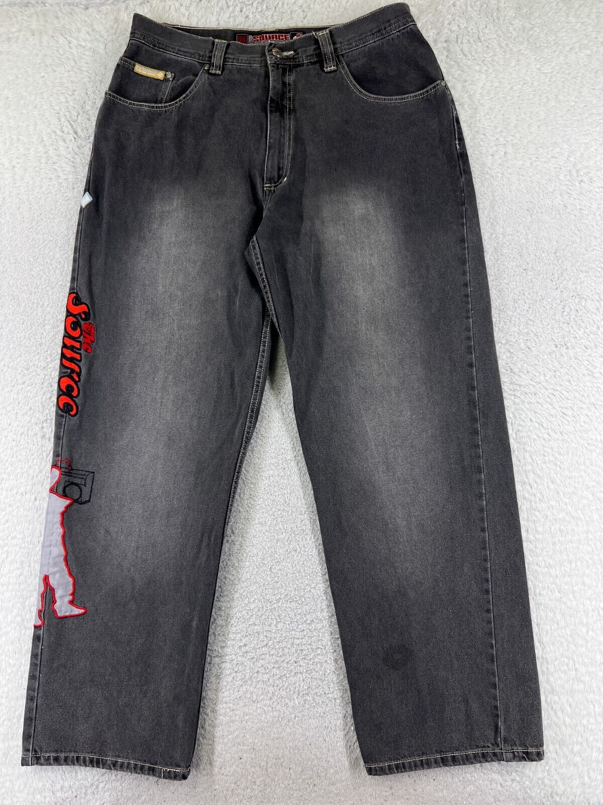 VINTAGE The Source Pants Mens 34 Black Denim Jeans VINTAGE The Source Pants Mens 34 Black Denim Jeans