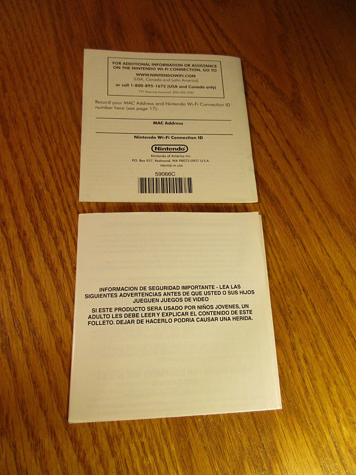NINTENDO DS WIFI CONNECTION INSTRUCTION BOOKLET & HEALTH AND SAFETY BOOKLET