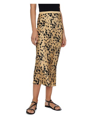 

ANINE BING Женская желтая эластичная юбка-карандаш с животным принтом, Желтый