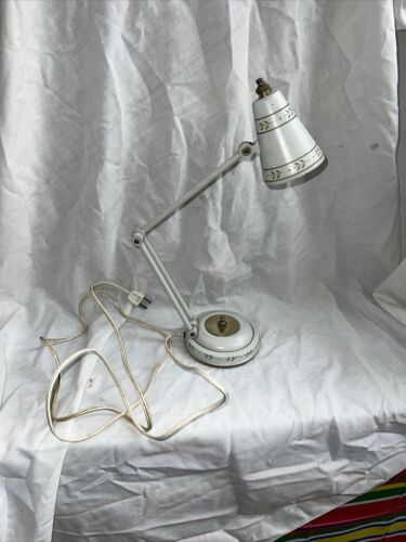1960s Metal hinge arm Adjustable Desk Lamp Mid Century Modern white gold Vintage | eBay 1960s Metal hinge arm Adjustable Desk Lamp Mid Century Modern white gold Vintage | eBay