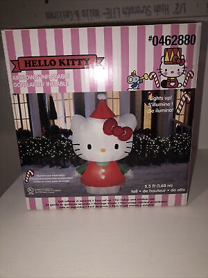 Hello Kitty Inflatable Light Up Snowman Frosty Christmas Decor 5.5 FT In Box