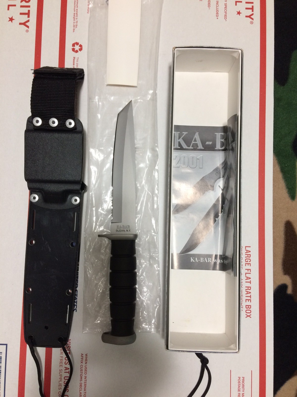 KA-BAR 1270 NEXT GENERATION TANTO KNIFE MADE IN USA EAGLE SHEATH 8016 RARE NEW