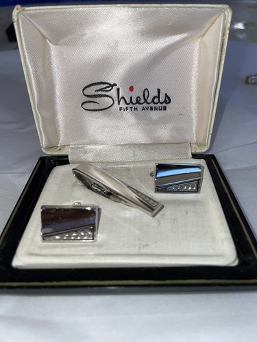 Vintage Shields Fifth Avenue Cufflinks Original Box Silver