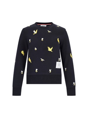 Pre-owned Thom Browne 'birds And Bees' Crew Neck Sweatshirt In Blue