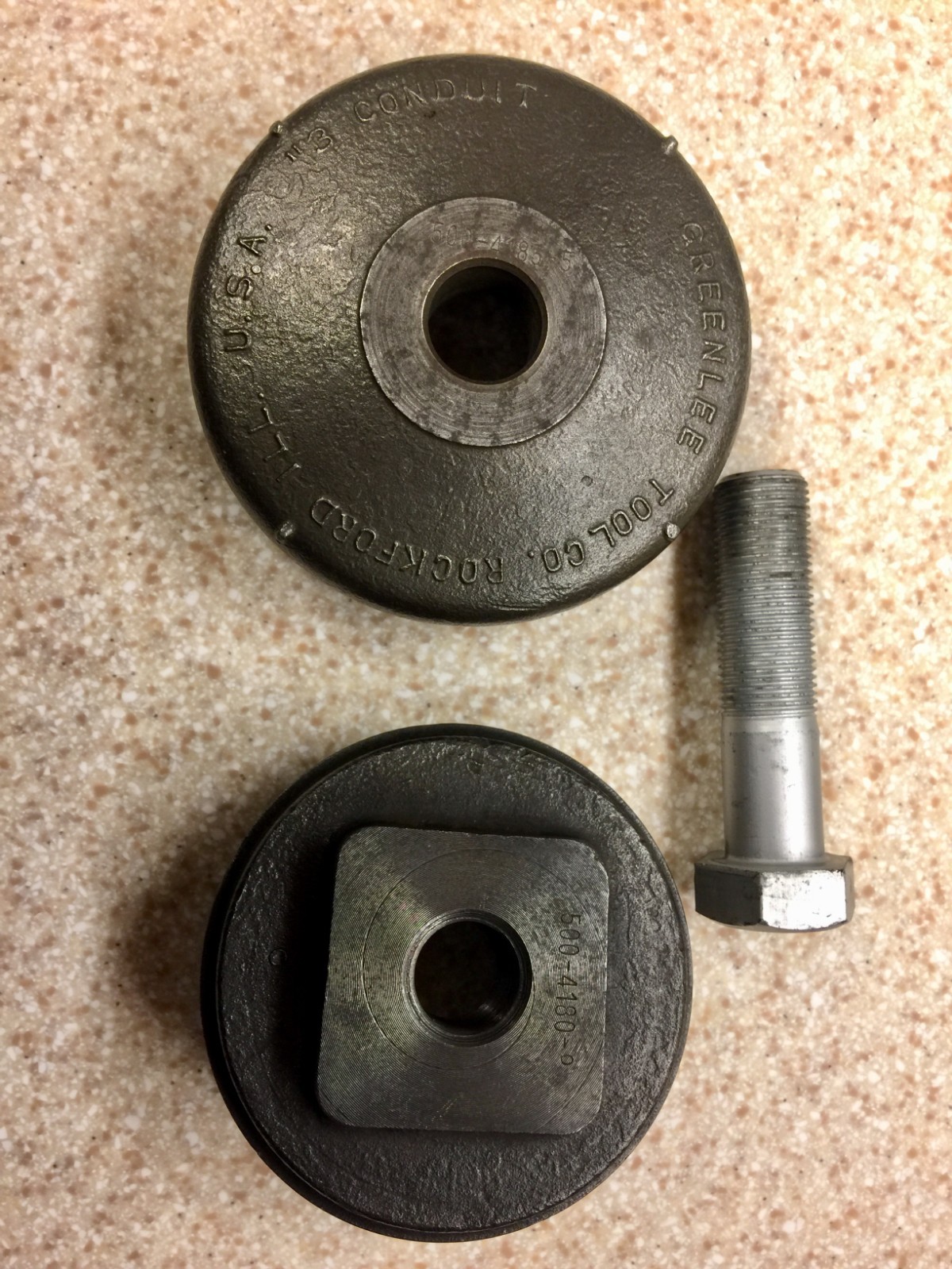 Greenlee punch, die and drawbolt for 3