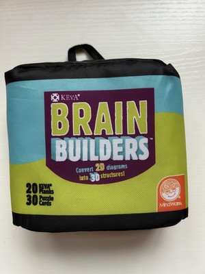 KEVA Brain Builders Set MindWare Game Blocks Wooden Building Puzzle Educational