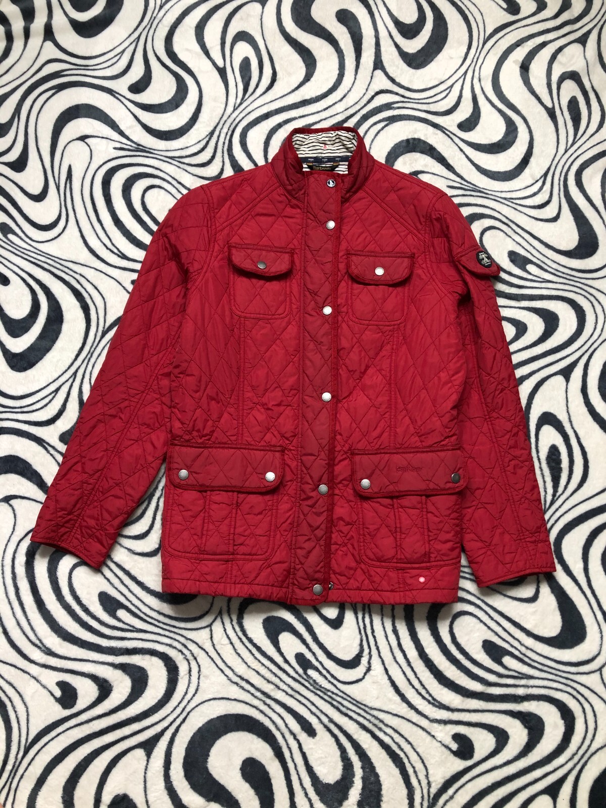 帽子・その他 BARBOUR Woman Set Burgundy LGS0077 PU51 Barbour Women's x Ganni Short Burghley Jacket in Archive