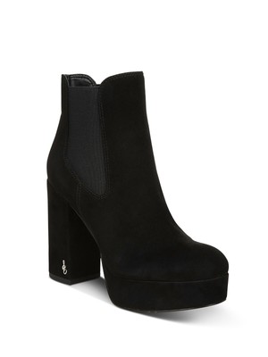 SAM EDELMAN Женские черные кожаные ботильоны без шнуровки Abella на платформе 1-1/2 дюйма 7,5 м