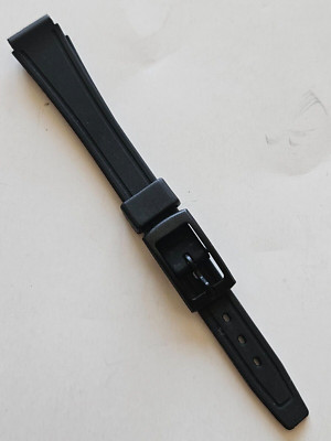 12mm - Smooth Surface Rubber Watch Band - ( Black Buckle / Water Resistant )