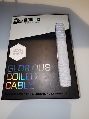 Glorious Coiled USB-C Artisan Braided Cable for Mechanical Gaming Keyboard WHITE
