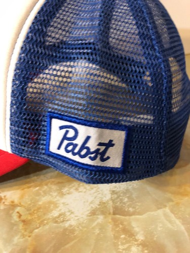 Pabst Blue Ribbon Beer PBR Trucker Hat Blue Red White NEW Snapback Cap Mesh