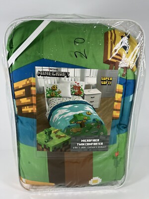 Minecraft Beautiful Day Kids Comforter Twin Size Reversible Comforter New