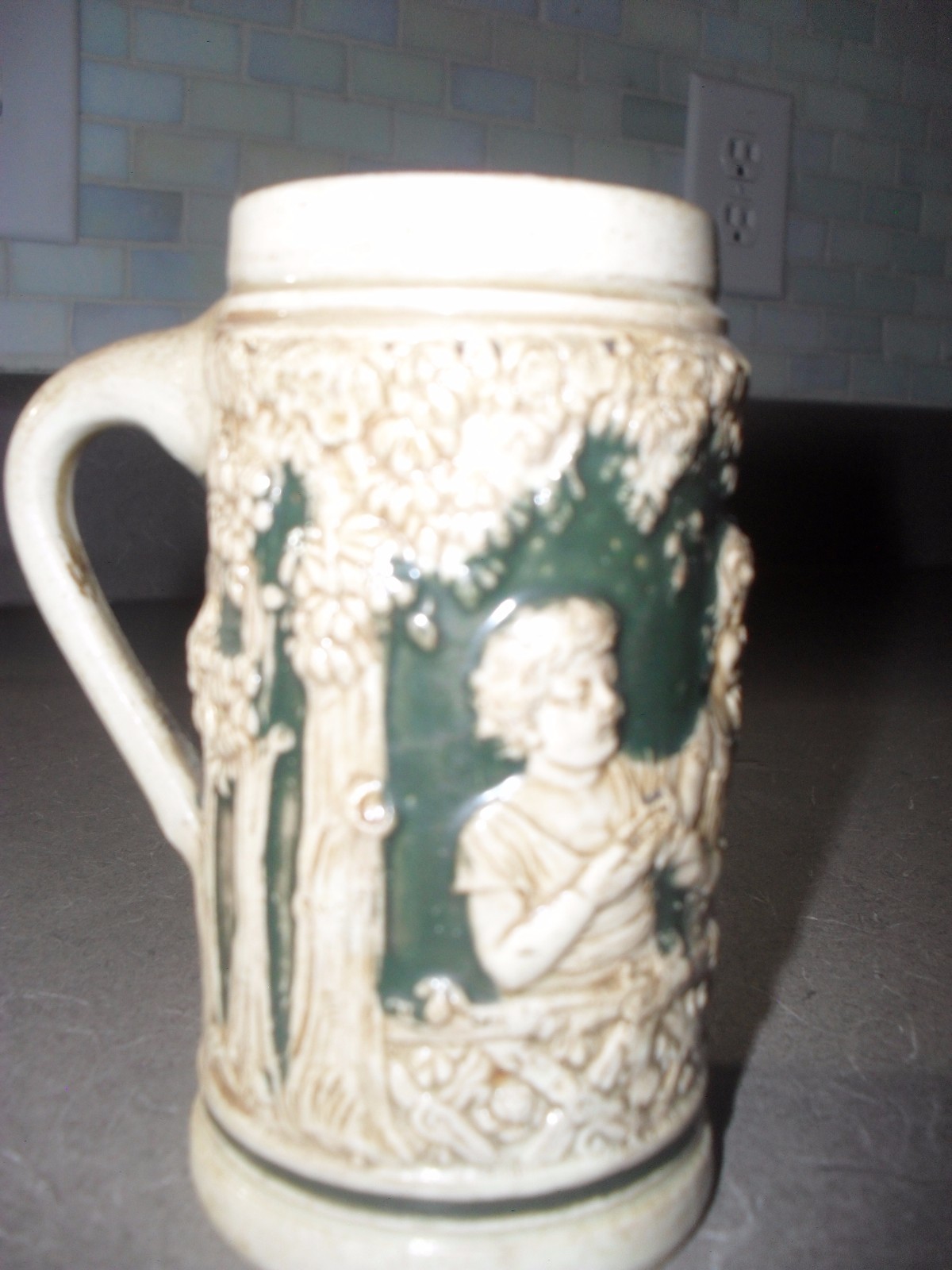 Antique German Beer Stein Embossed Design