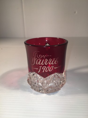 Antique 1900 Fairree Cranberry Glass Mug
