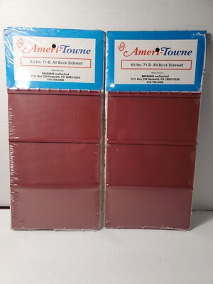 Ameri-Towne Kit # 71-B All Brick Side Wall O Gauge Buildings Unlimited New 2 Pcs