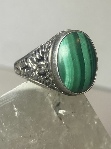 Malachite ring southwestern sterling silver girls women men