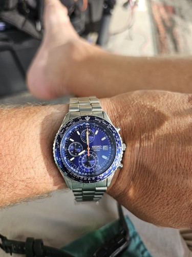 Seiko Flightmaster Pilot 7T92-0CF0 Quartz Chronograph Blue