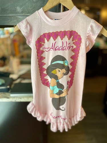 キッズ古着 vintage Disney Aladdin jasmine Tee YOUTH Vintage Disney ALADDIN Teal Graphic T shirt Kids