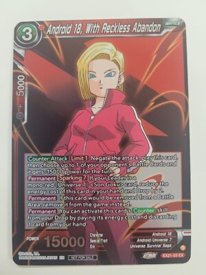 DBS Card Game - Android 18, With Reckless Abandon -  Zenkai Art Promo