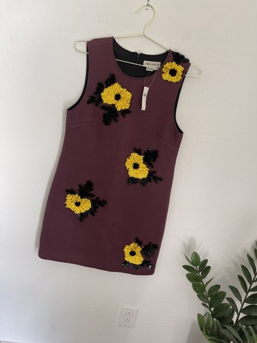 Pre-owned Dhruv Kapoor Anthropologie Sequined Textured Shift Mini Dress Sz M In Multicolor