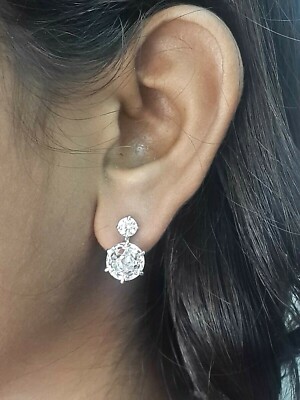 有村架純　クリスタルスタンド 925 Sterling Silver Earrings Ad Star CZ Brilliant ix Prong