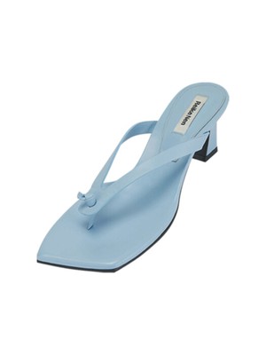 

Женские голубые кожаные шлепанцы REIKE NEN с квадратным носком, Light blue, 80060472RL2SH045