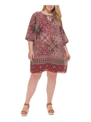 

VINCE CAMUTO Женское коричневое платье-пуловер с эластичными манжетами на завязках плюс, Коричневый