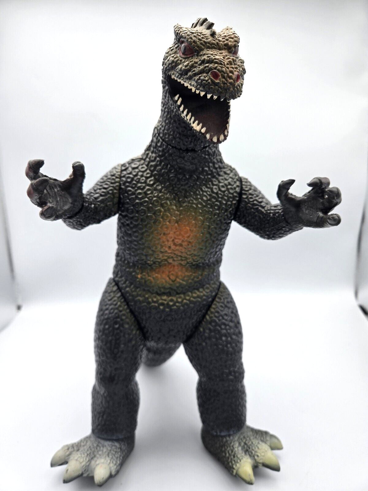 Vintage Godzilla Action Figure Toy 13” Jointed Poseable Red Eyes