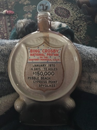 BING CROSBY NATIONAL PRO-AM GOLF TOURNAMENT- JIM BEAM DECANTER - 1970