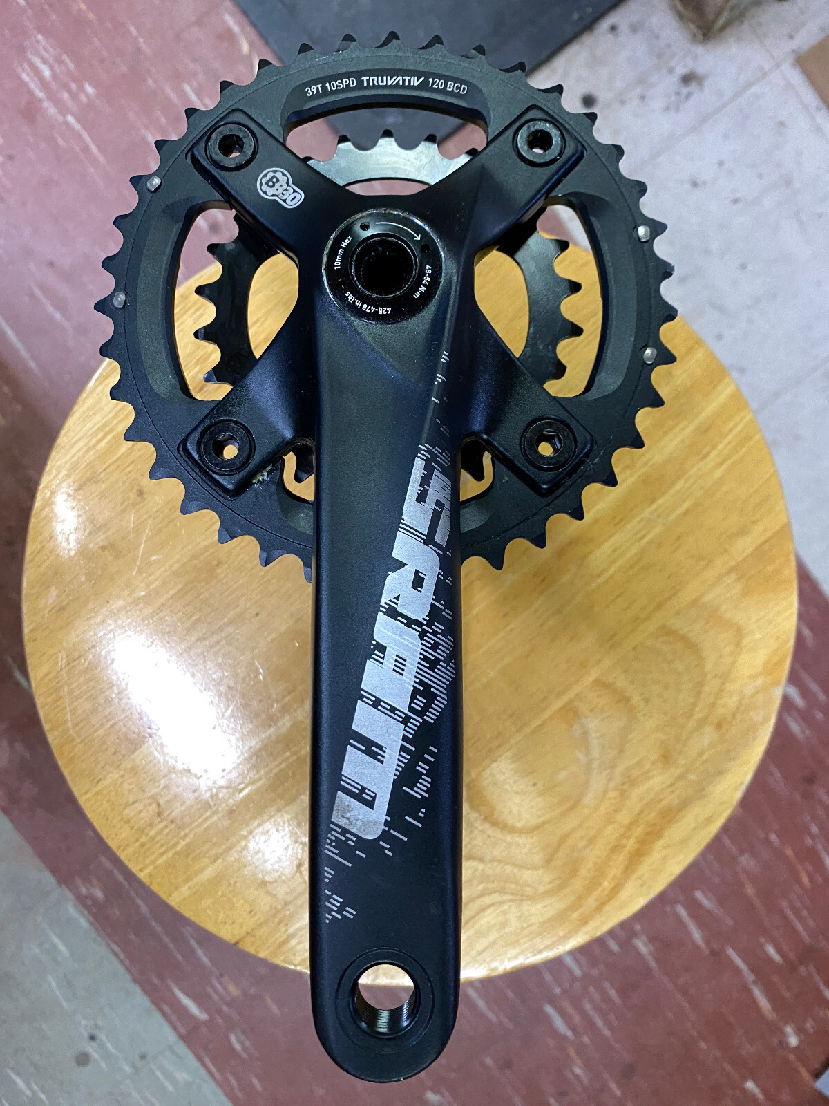 Sram S1000 crankset 2x 39T-26T 170mm, removed from a bike that had X9 components