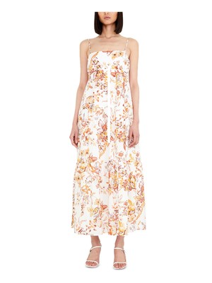 

Женское платье макси трапециевидного силуэта с квадратным вырезом и застежкой-молнией BARDOT, Белый