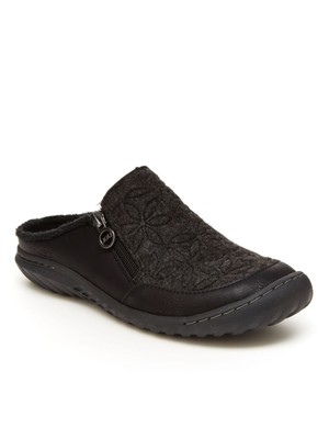 

Женские шлепанцы JBU Black Petal Zip Gored малинового цвета с круглым носком на платформе 6,5 м, Черный, B9CRS01