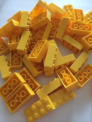 50 New Lego Bulk Lot 2x4 Yellow Bricks Blocks 2 X 4