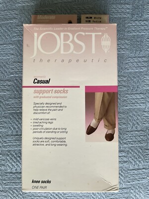 JOBST Therapeutic Over-Calf Support Socks, Medium, White
