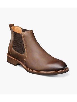 FLORSHEIM Мужские коричневые кожаные туфли Челси с язычком и круглым носком на блочном каблуке 12 м