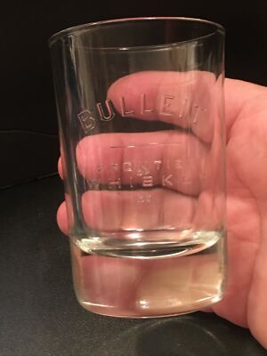 Bulleit Bourbon glass One heavy oval bottom Italy 4 oz clear Frontier Whiskey